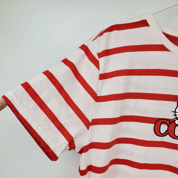 Hello Kitty Red and White Striped Short Sleeved Women's Shirt Size Small - Picture 6 of 8